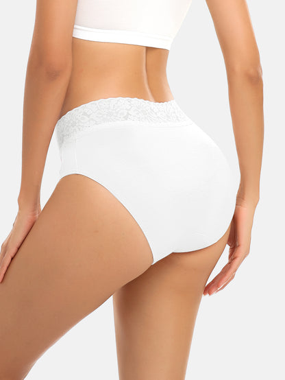 Womens Underwear Cotton Hipster Panties Lace Panty 5-pack 6004