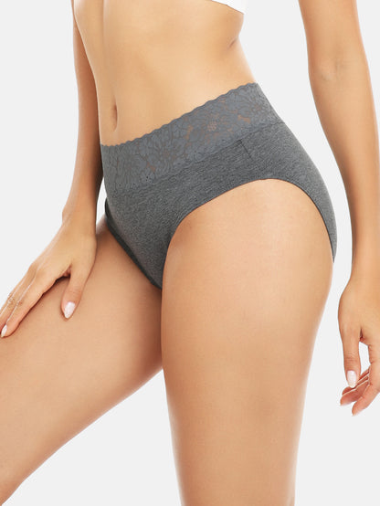 Womens Underwear Cotton Hipster Panties Lace Panty 5-pack 6004