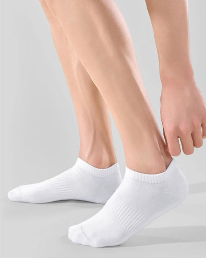 Men & Women Solid Cotton Ankle Socks – Breathable Non-Slip Low Cut Socks for Sneakers