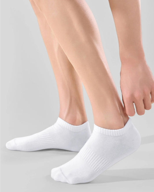 Men & Women Solid Cotton Ankle Socks – Breathable Non-Slip Low Cut Socks for Sneakers