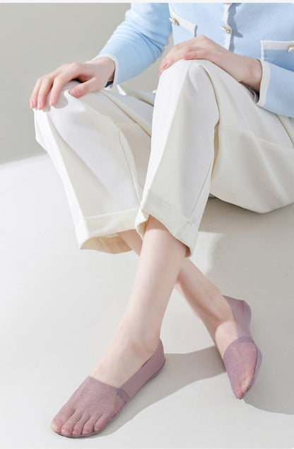 Women's Summer Lightweight Socks - Seamless, Invisible, Non-Slip, Stay-Up Short Socks