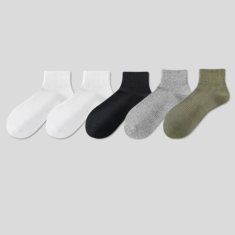 5 Pairs Unisex Cotton Crew Socks - Soft Breathable Comfort Ankle Socks, Moisture Wicking Anti Odor Everyday Socks for Men and Women
