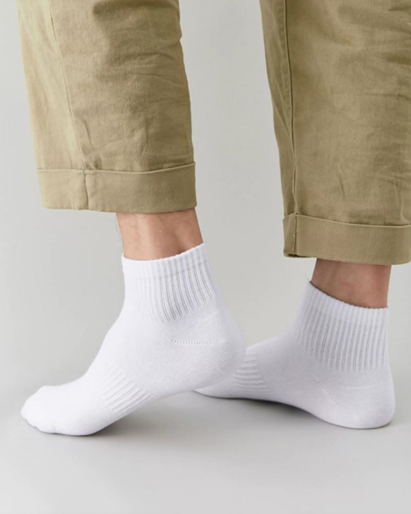 5 Pairs Unisex Cotton Crew Socks - Soft Breathable Comfort Ankle Socks, Moisture Wicking Anti Odor Everyday Socks for Men and Women