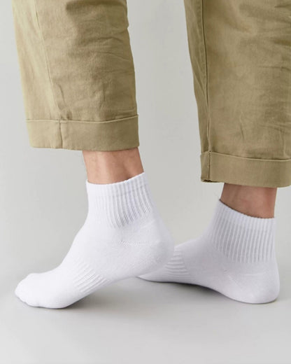 5 Pairs Unisex Cotton Crew Socks - Soft Breathable Comfort Ankle Socks, Moisture Wicking Anti Odor Everyday Socks for Men and Women