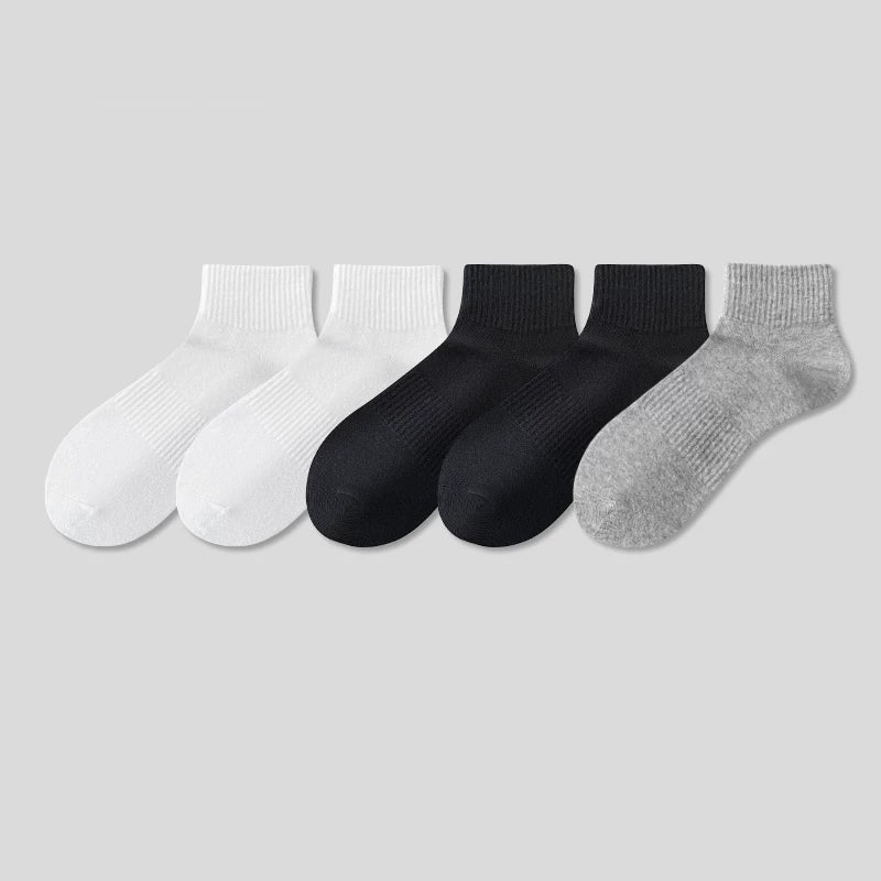 5 Pairs Unisex Cotton Crew Socks - Soft Breathable Comfort Ankle Socks, Moisture Wicking Anti Odor Everyday Socks for Men and Women