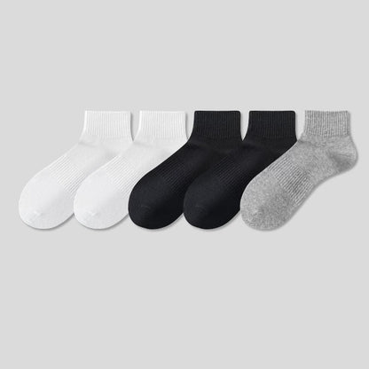 5 Pairs Unisex Cotton Crew Socks - Soft Breathable Comfort Ankle Socks, Moisture Wicking Anti Odor Everyday Socks for Men and Women