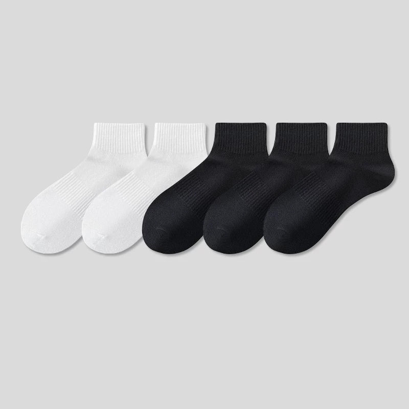 5 Pairs Unisex Cotton Crew Socks - Soft Breathable Comfort Ankle Socks, Moisture Wicking Anti Odor Everyday Socks for Men and Women
