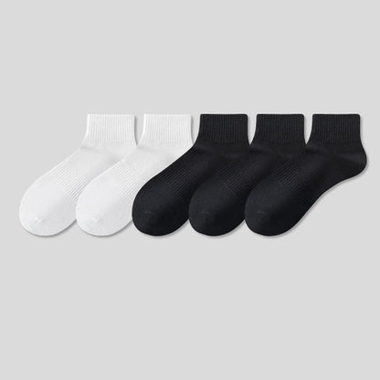 5 Pairs Unisex Cotton Crew Socks - Soft Breathable Comfort Ankle Socks, Moisture Wicking Anti Odor Everyday Socks for Men and Women