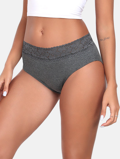 Lace Hiphugger Cotton Hipster Panties for Women 6-PACK 3020
