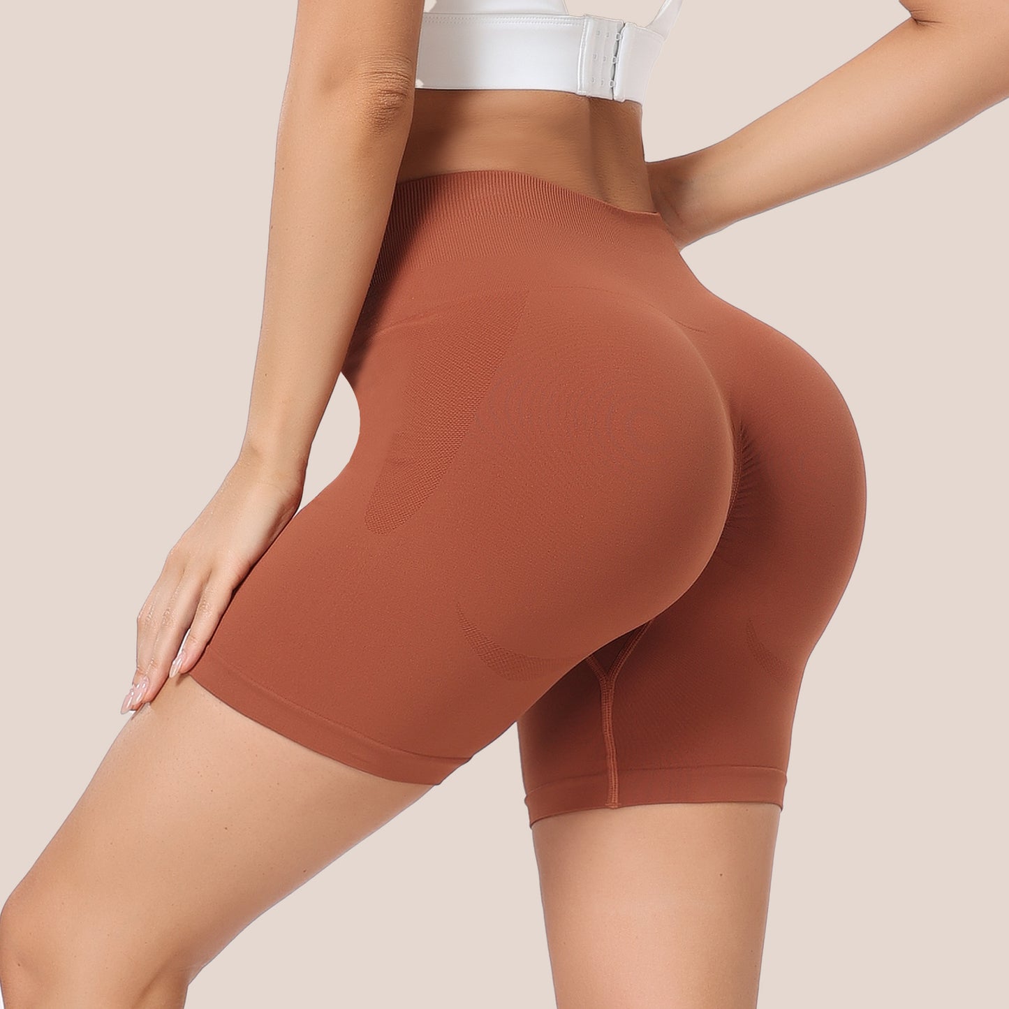 Women's Workout Gym Shorts, High Waisted Butt Lifting Scrunch Butt Seamless Booty Shorts