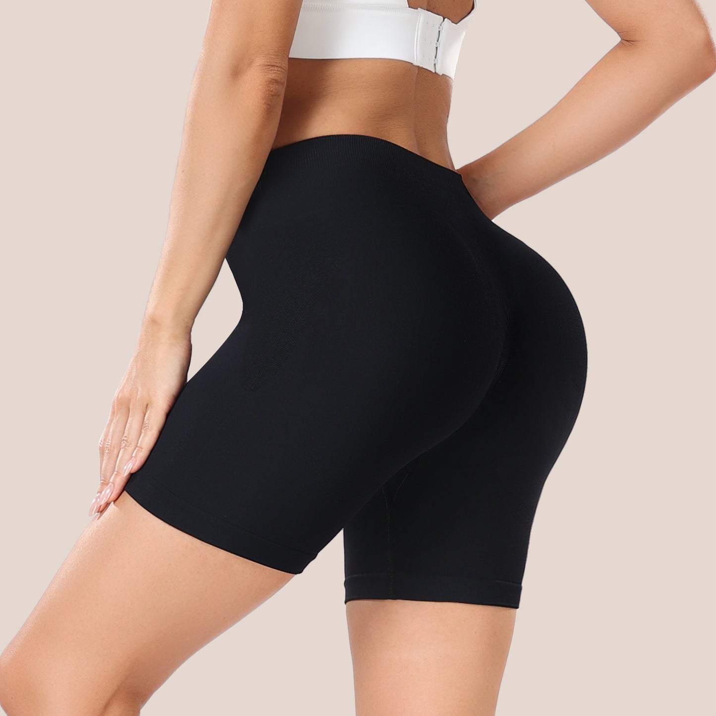 Women's Workout Gym Shorts, High Waisted Butt Lifting Scrunch Butt Seamless Booty Shorts