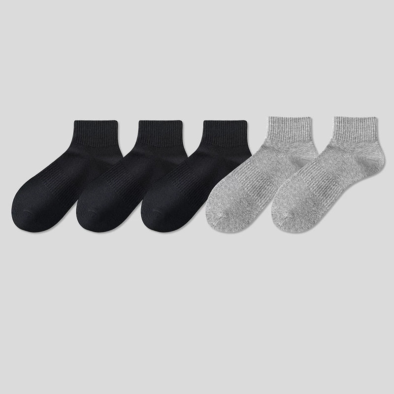 5 Pairs Unisex Cotton Crew Socks - Soft Breathable Comfort Ankle Socks, Moisture Wicking Anti Odor Everyday Socks for Men and Women