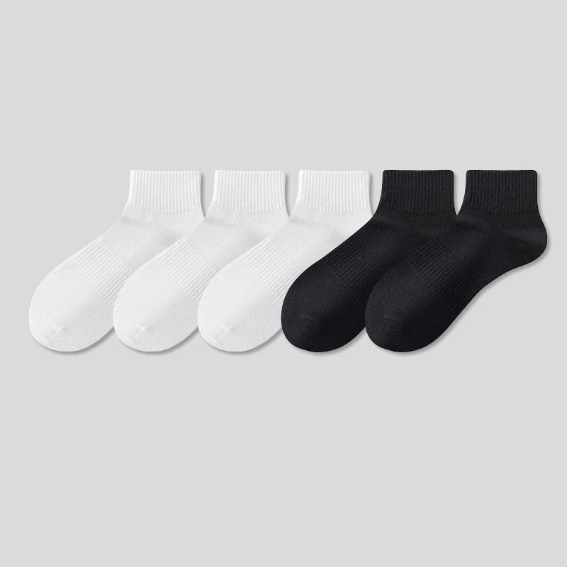 5 Pairs Unisex Cotton Crew Socks - Soft Breathable Comfort Ankle Socks, Moisture Wicking Anti Odor Everyday Socks for Men and Women