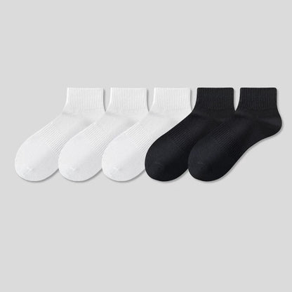 5 Pairs Unisex Cotton Crew Socks - Soft Breathable Comfort Ankle Socks, Moisture Wicking Anti Odor Everyday Socks for Men and Women