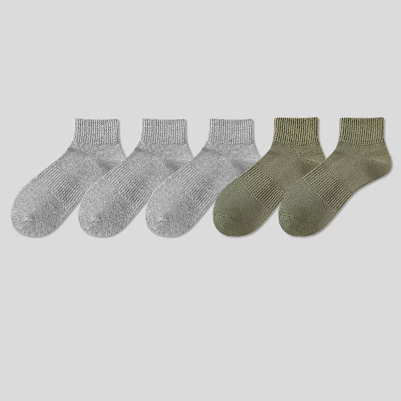 5 Pairs Unisex Cotton Crew Socks - Soft Breathable Comfort Ankle Socks, Moisture Wicking Anti Odor Everyday Socks for Men and Women