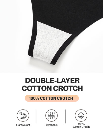 Women's Underwear High Waisted Seamless Thongs for Women 6-Pack 835