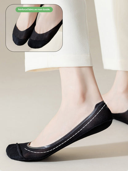 Women's Summer Lightweight Anti-Slip Non-Slip Pure Cotton Ice-Silk Low-Cut Invisible Socks