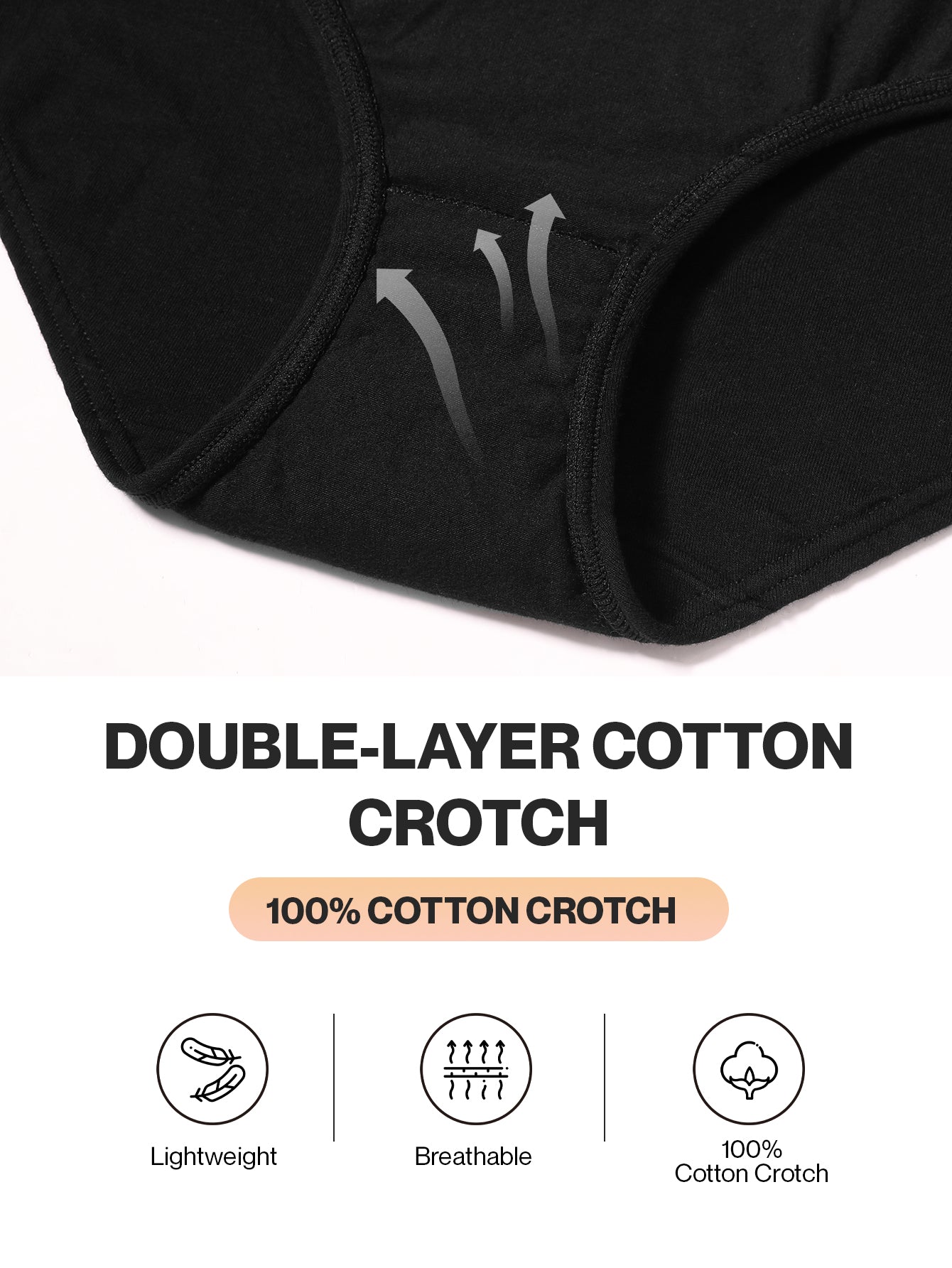 Womens Underwear Cotton Bikini Breathable Sport Low Rise Panty 5-PACK 6001