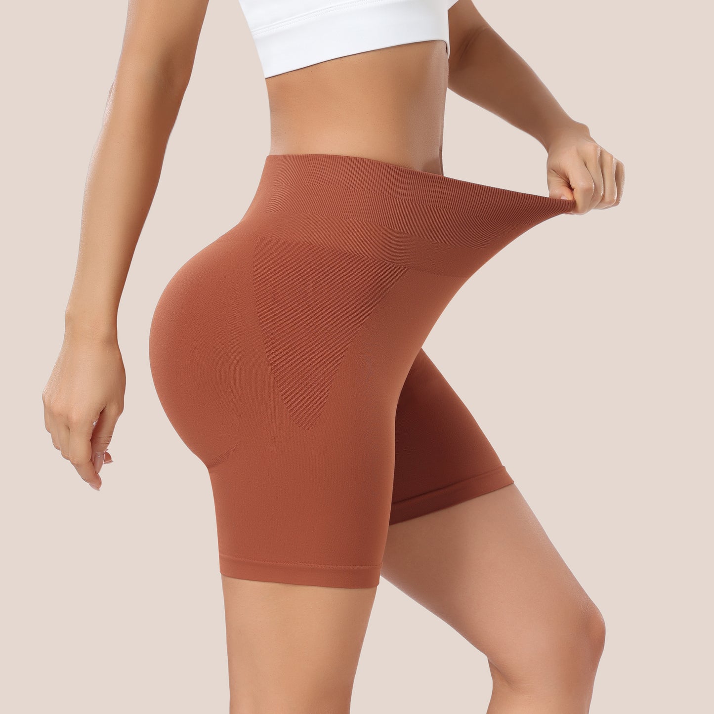 Women's Workout Gym Shorts, High Waisted Butt Lifting Scrunch Butt Seamless Booty Shorts