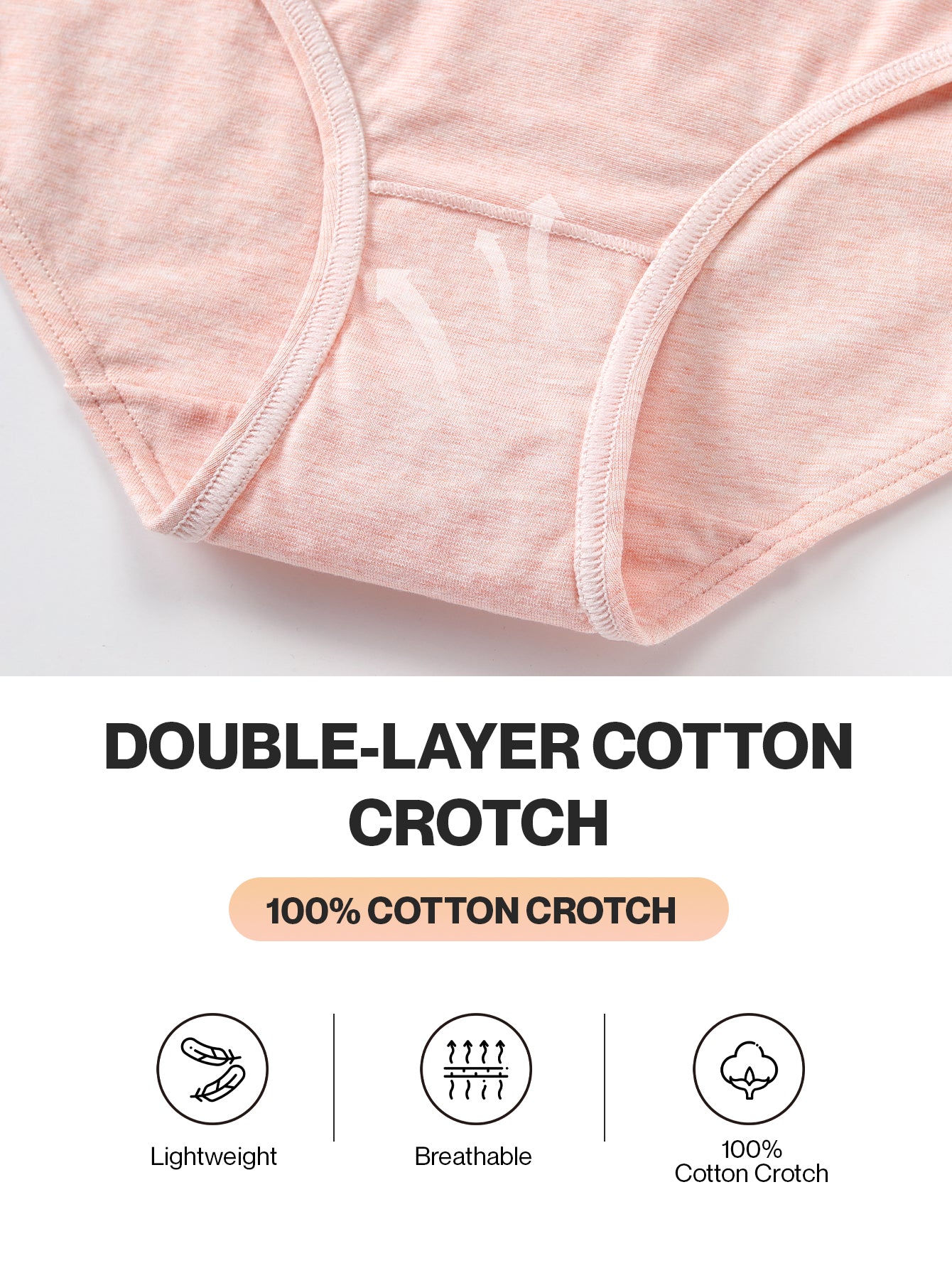 Womens Underwear Cotton Bikini Breathable Sport Low Rise Panty 5-pack 6001