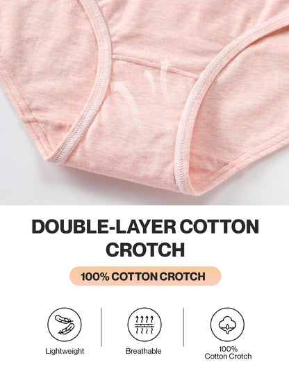 Womens Underwear Cotton Bikini Breathable Sport Low Rise Panty 5-pack 6001