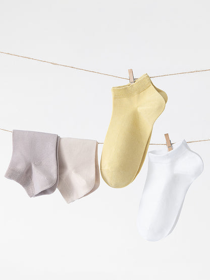 Women's Solid-Color Versatile Xinjiang Long-Staple Cotton Ankle Socks