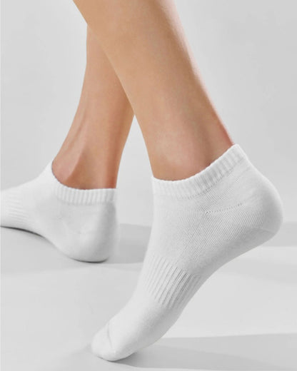 Men & Women Solid Cotton Ankle Socks – Breathable Non-Slip Low Cut Socks for Sneakers