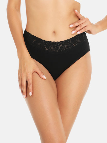 Womens Underwear Cotton Hipster Panties Lace Panty 5-pack 6004