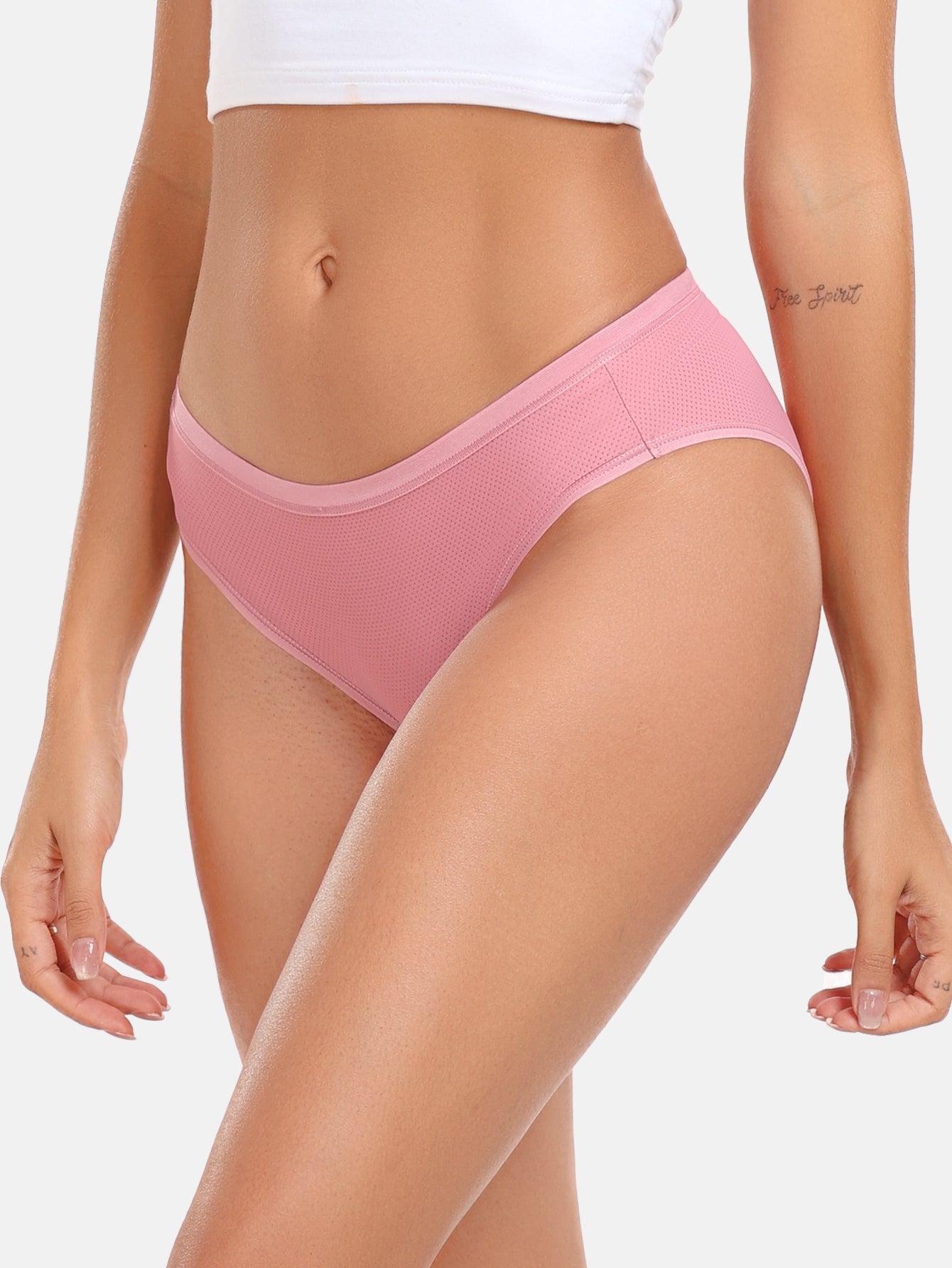 Womens Underwear Breathable Mesh Bikini Panties 5-packs 7002