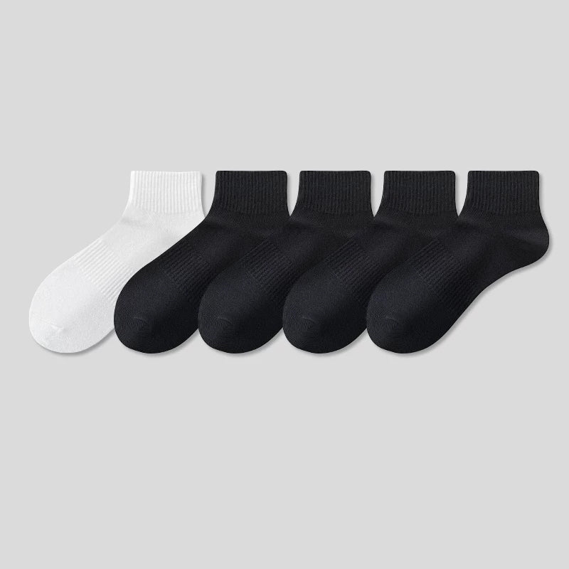 5 Pairs Unisex Cotton Crew Socks - Soft Breathable Comfort Ankle Socks, Moisture Wicking Anti Odor Everyday Socks for Men and Women