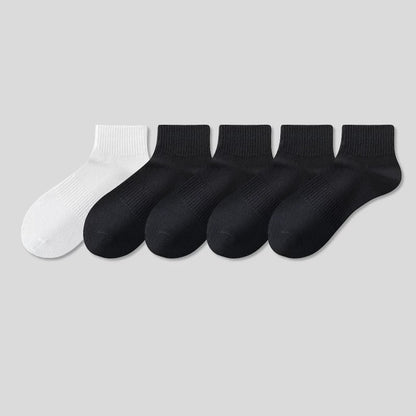 5 Pairs Unisex Cotton Crew Socks - Soft Breathable Comfort Ankle Socks, Moisture Wicking Anti Odor Everyday Socks for Men and Women
