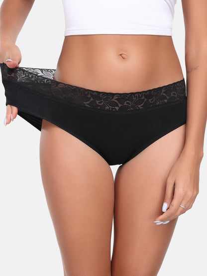 Lace Hiphugger Cotton Hipster Panties for Women 5-PACK 3020