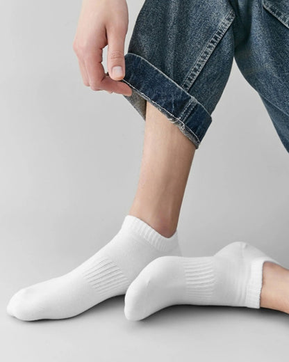 Men & Women Solid Cotton Ankle Socks – Breathable Non-Slip Low Cut Socks for Sneakers