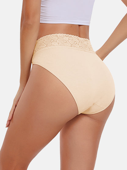 Womens Underwear Cotton Bikini Panties High Cut 5-PACK 3168