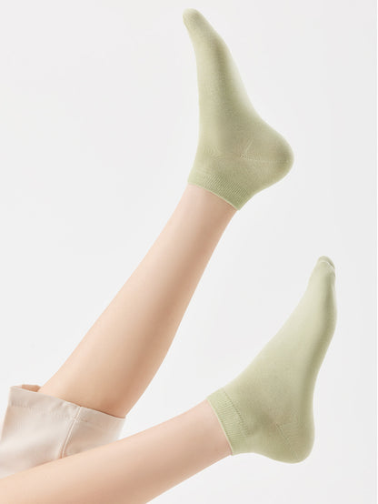Women's Solid-Color Versatile Xinjiang Long-Staple Cotton Ankle Socks