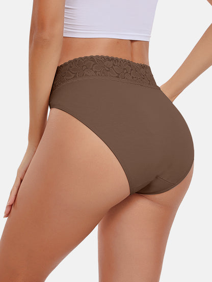 Womens Underwear Cotton Bikini Panties High Cut 5-PACK 3168