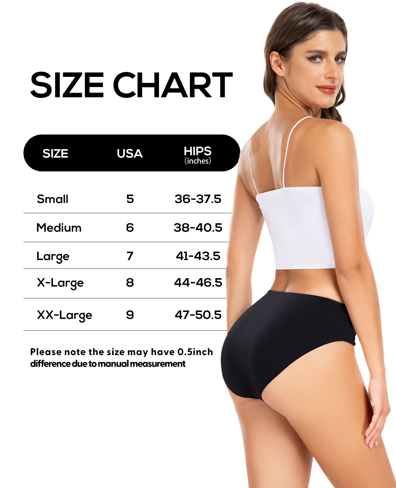 Womens Underwear Cotton High Cut Panties 5-PACK 3178