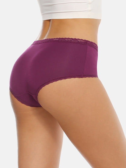 Women's Mid Rise Lace Brief Pack-Black 318