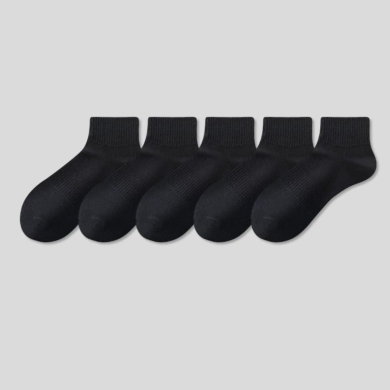 5 Pairs Unisex Cotton Crew Socks - Soft Breathable Comfort Ankle Socks, Moisture Wicking Anti Odor Everyday Socks for Men and Women