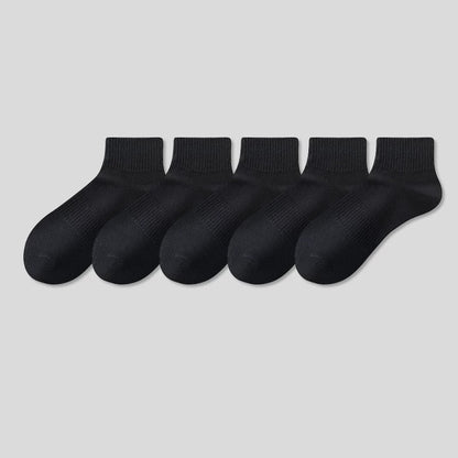 5 Pairs Unisex Cotton Crew Socks - Soft Breathable Comfort Ankle Socks, Moisture Wicking Anti Odor Everyday Socks for Men and Women