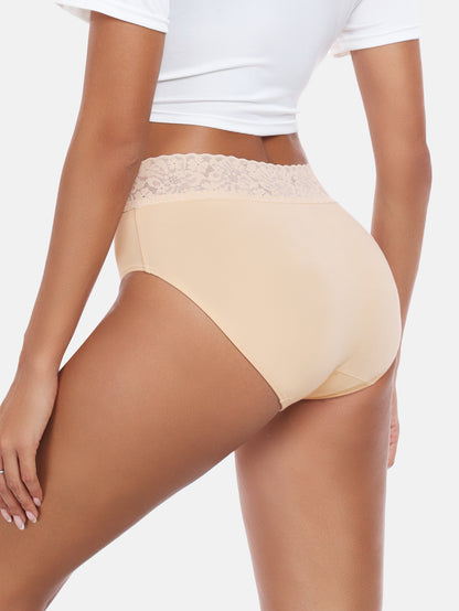 Womens Underwear Cotton Hipster Panties Lace Panty 5-pack 6004