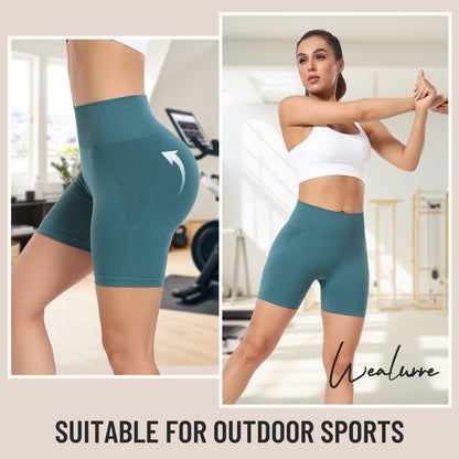 Women's Workout Gym Shorts, High Waisted Butt Lifting Scrunch Butt Seamless Booty Shorts