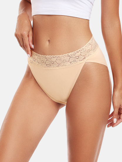 Womens Underwear Cotton Bikini Panties High Cut 5-PACK 3168