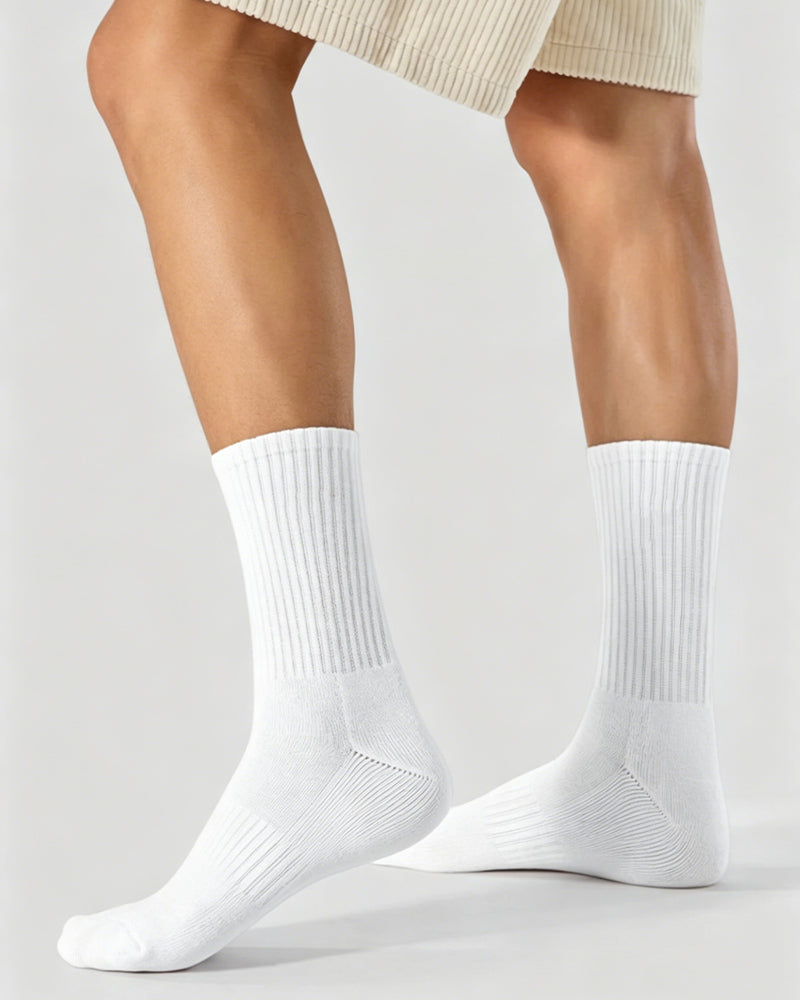 Premium Unisex Cotton Crew Socks – Breathable Athletic Mid-Calf Socks
