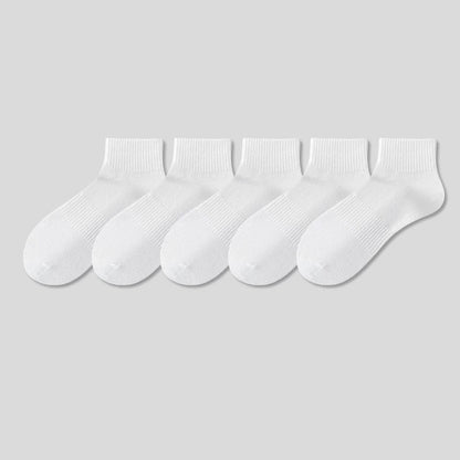 5 Pairs Unisex Cotton Crew Socks - Soft Breathable Comfort Ankle Socks, Moisture Wicking Anti Odor Everyday Socks for Men and Women