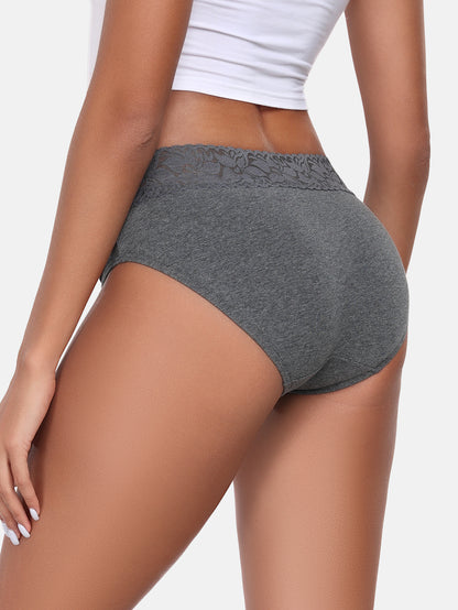 Lace Hiphugger Cotton Hipster Panties for Women 5-PACK 3020