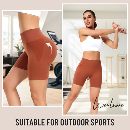 Women's Workout Gym Shorts, High Waisted Butt Lifting Scrunch Butt Seamless Booty Shorts