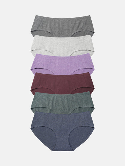 Womens Cotton Underwear for Women Seamless Hipster Bikini Briefs Panties 6-Pack 3028