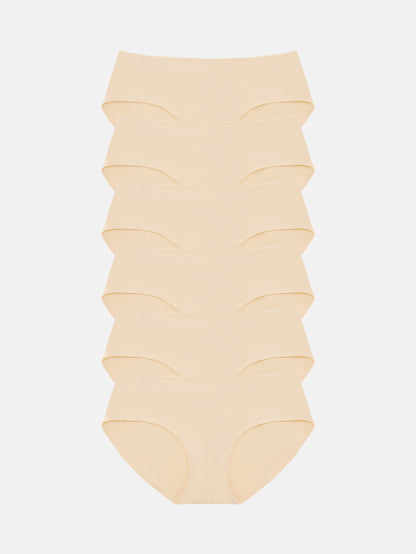 Womens Cotton Underwear for Women Seamless Hipster Bikini Briefs Panties 6-Pack 3028