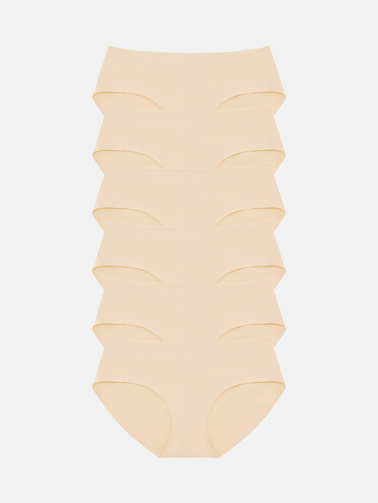 Womens Cotton Underwear for Women Seamless Hipster Bikini Briefs Panties 6-Pack 3028